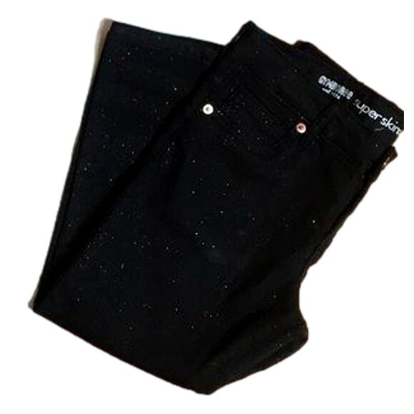 Gymboree Girls Pants (5 Plus) Black Sparkle Super Skinny Stretch - Picture 1 of 3